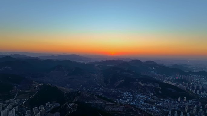 群山山区日出夕阳