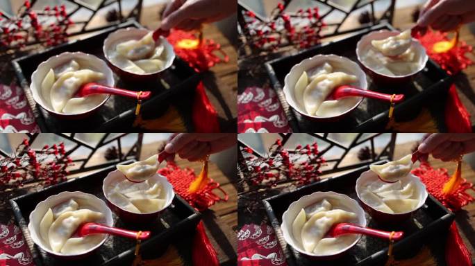 节日包饺子 春节 冬至 小年中华传统美食