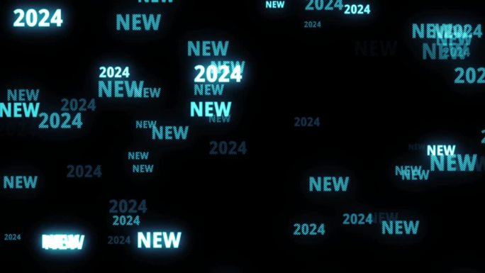 动态文本粒子随机新的2024循环动画