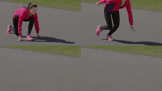 小女孩正在赛跑