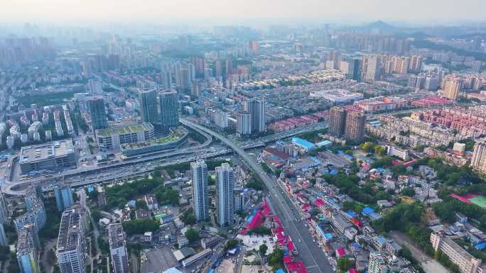 湖南长沙梅溪湖公园风景高楼大厦航拍城市地