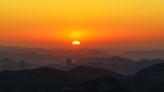 群山山区日出夕阳