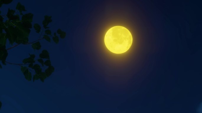 金色月亮 湖边月亮