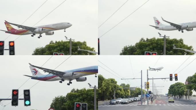 上海虹桥机场起飞降落的飞机