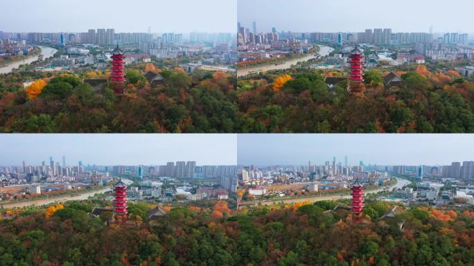 无锡城市 龙光塔 航拍