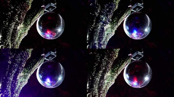 布特公园的圣诞灯光之路，闪闪发光的迪斯科灯