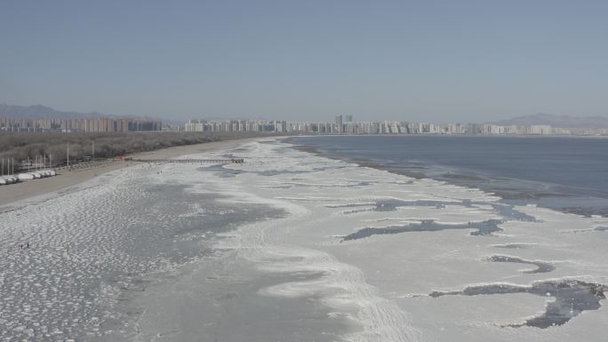 秦皇岛 浅水湾 冬天 航怕 4k 原素材