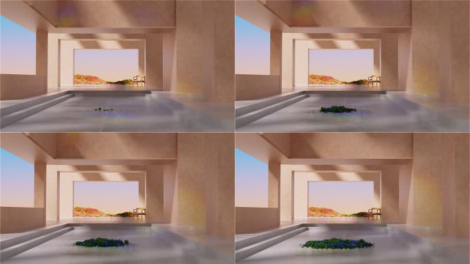 c4d 空间场景 建筑光影