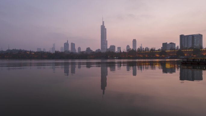 玄武湖延时日转夜