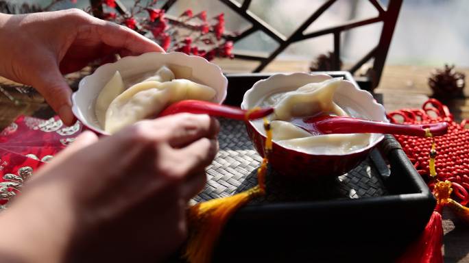 节日包饺子 春节 冬至 小年中华传统美食