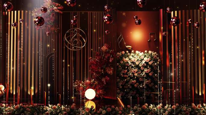 花卉玻璃球婚礼背景墙