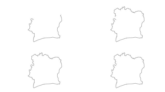 科特迪瓦地图图标的动画草图