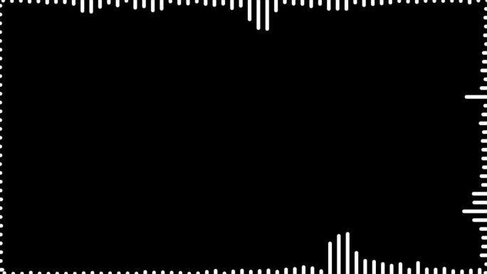 音频频谱波在黑色背景。声波效果音乐均衡器，格式UHD, 4K 30 fps
