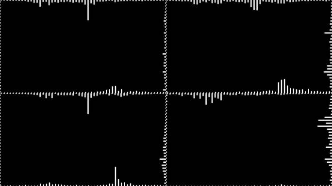 音频频谱波在黑色背景。声波效果音乐均衡器，格式UHD, 4K 30 fps