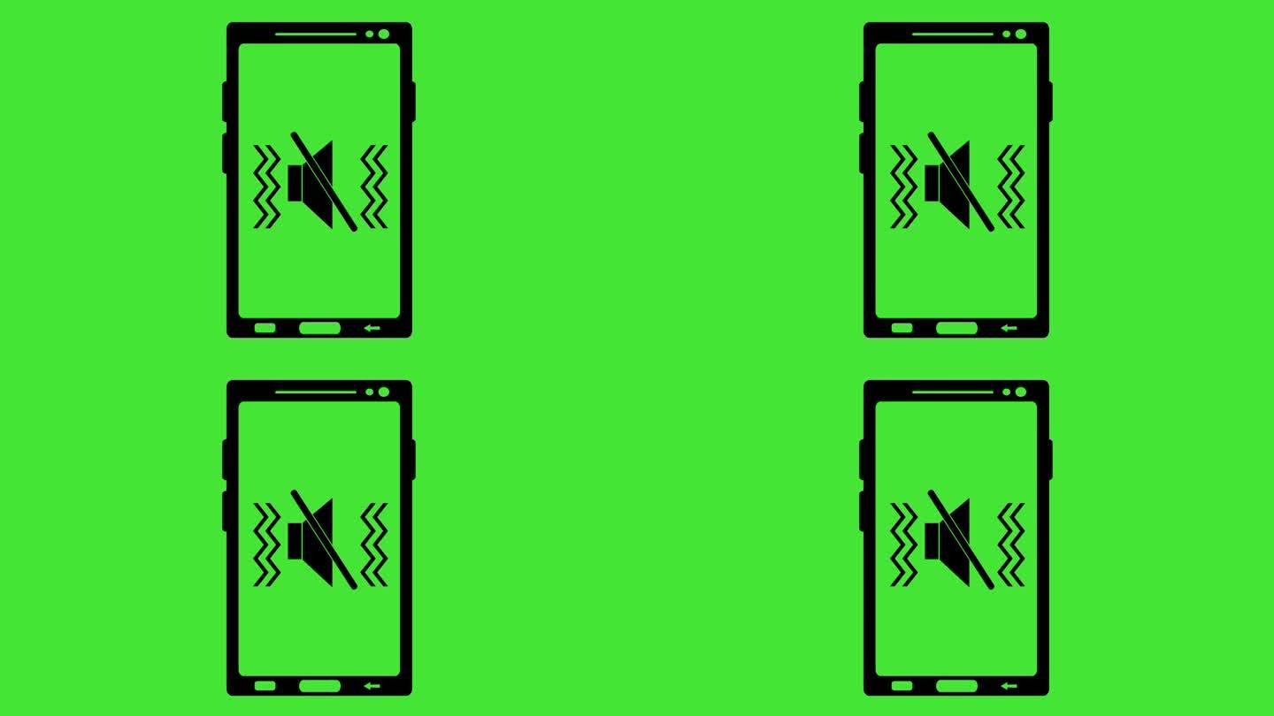 视频动画黑色图标手机震动模式