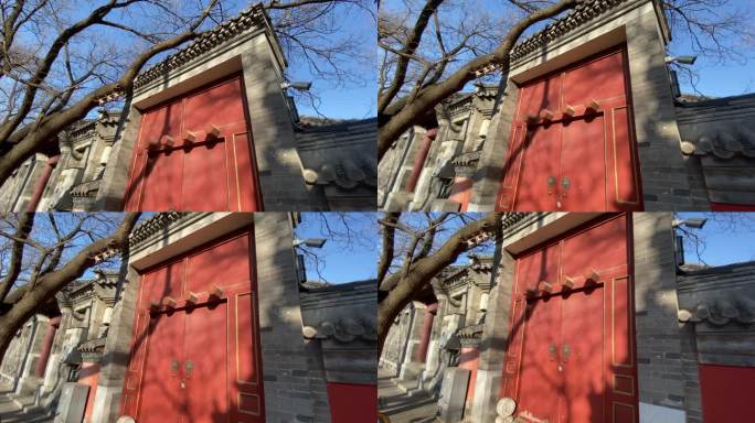 牌坊 北京 古建筑 老树 国子监 树影