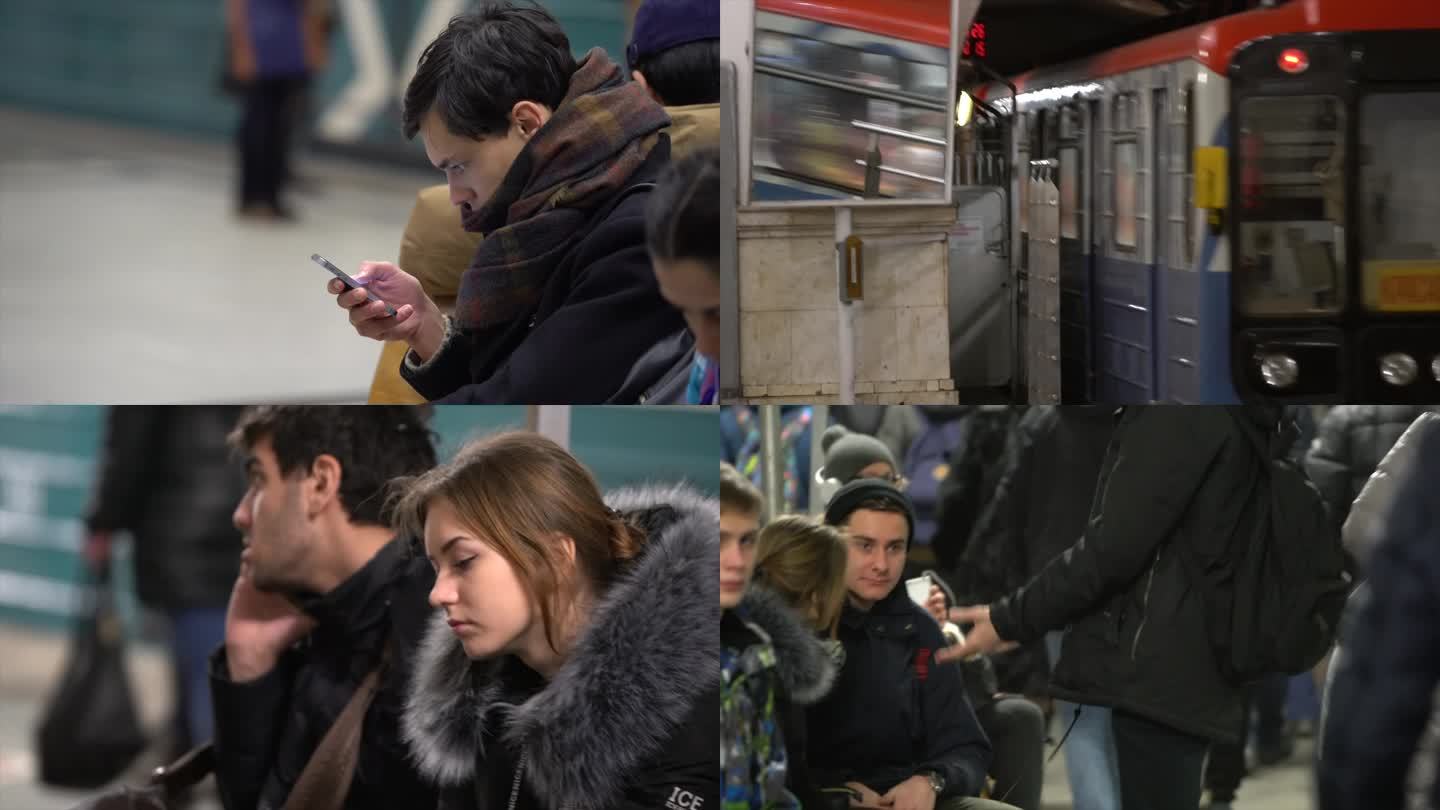俄罗斯地铁站内人物环境素材