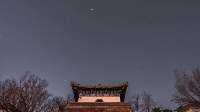 北京颐和园四大部洲建筑星轨延时摄影