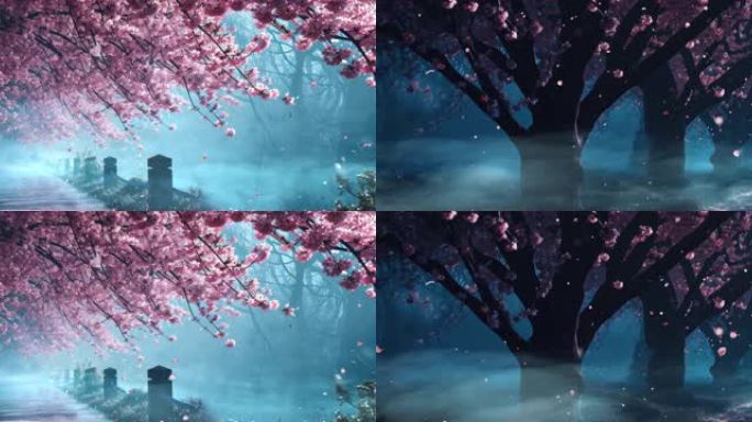 宁静桃花治愈梦幻场景 日式动漫