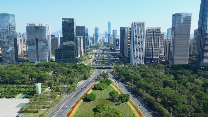 深圳福田区城市高楼大厦航拍【4K60】