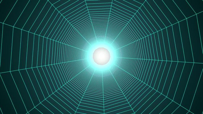抽象的蜘蛛网动画，几何形状，隧道，股票视频
