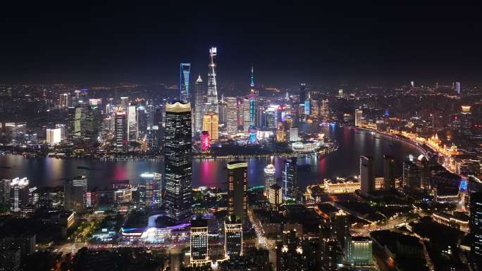 上海 陆家嘴 北外滩 夜景 航拍