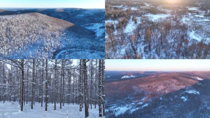 航拍大兴安岭林海雪原风光合集