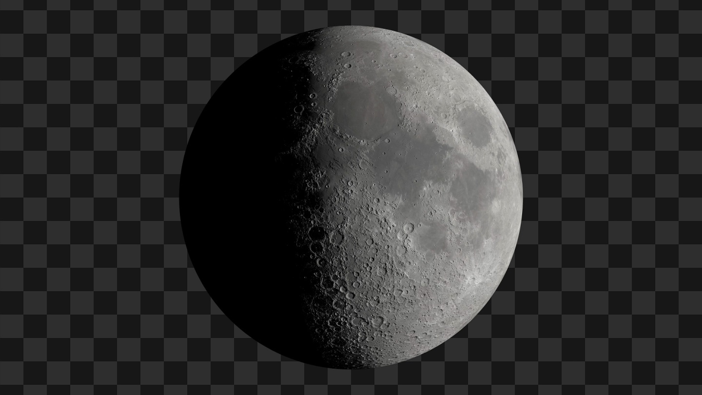 带通道8K月球-无缝循环旋转
