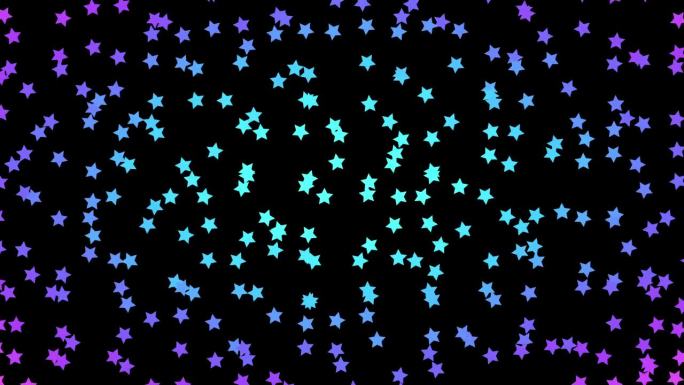 随机移动径向彩色小星星形状图案的动画