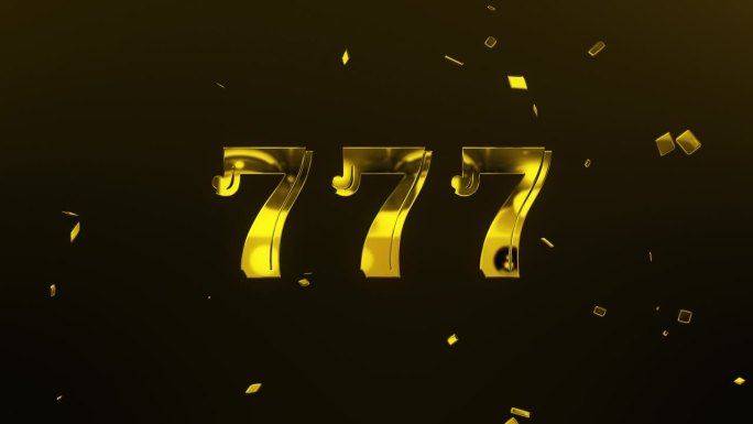 大奖。“777”的3D风格。3D大奖“777”。金头奖“777”3D版。带有金色文字的动画横幅。完美