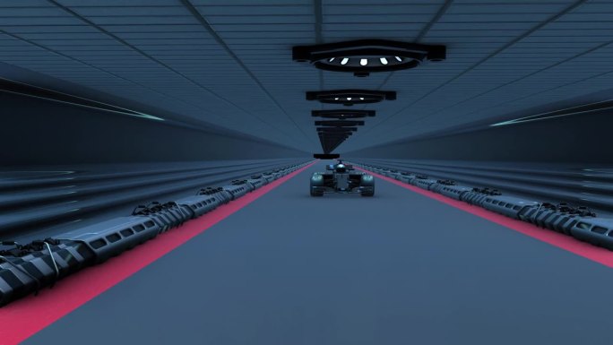 一级方程式赛车3D动画。未来的主题