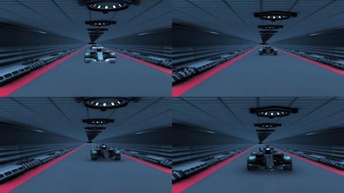 一级方程式赛车3D动画。未来的主题