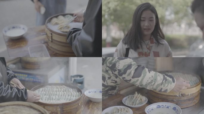 【4K 50p】美女在早餐店买饺子聊天
