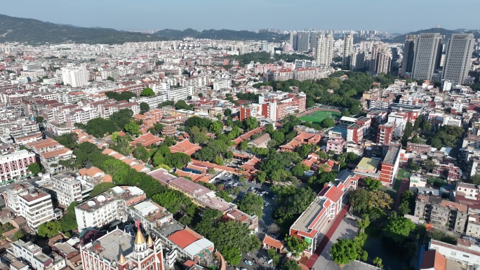 泉州承天寺航拍市区老城区鲤城区建筑风光