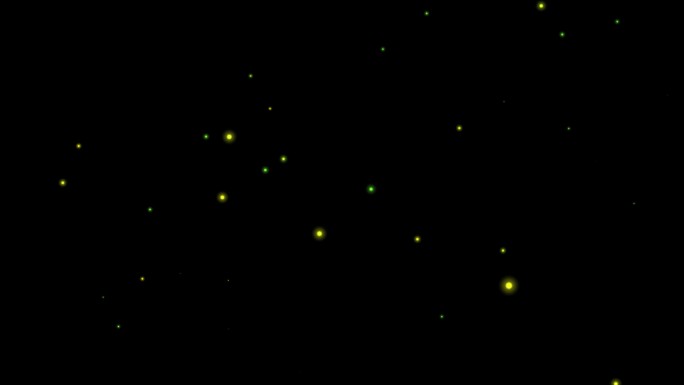 4k黄绿色萤火虫星光闪烁素材