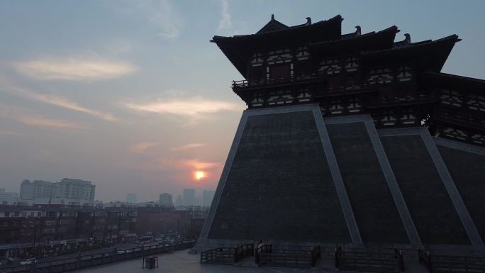 4k洛阳应天门夕阳延时