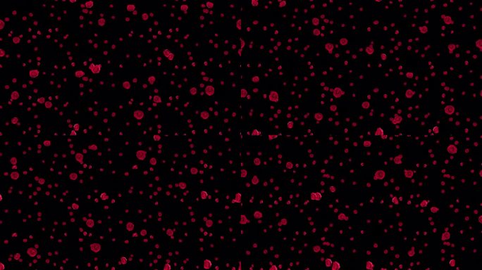 玫瑰红色的花环瓷砖下降与阿尔法。这个浪漫的3d动画情人节与alpha通道是循环和平铺。
