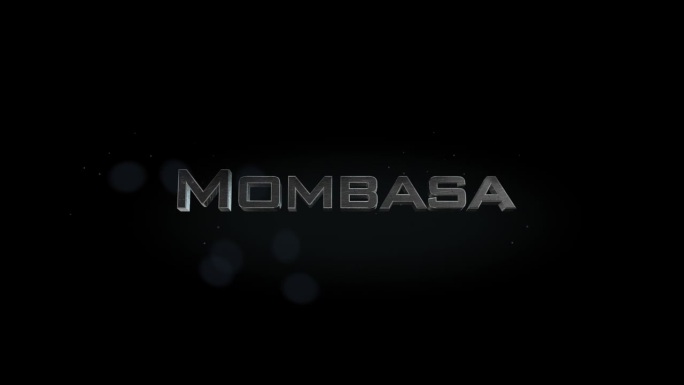 蒙巴萨3D标题字与金属动画文本透明黑色