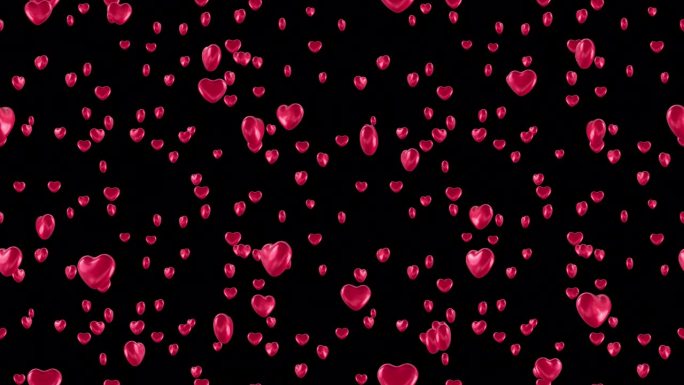 情人节的心爱环瓦下降与阿尔法。这个浪漫的3d动画情人节与alpha通道是循环和平铺。