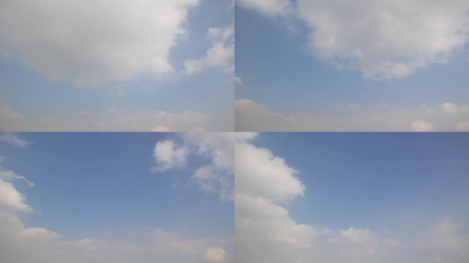 4K延时蓝天白云云朵棉花状云朵翻滚的云团