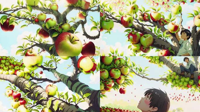 AI风景 苹果树 牛顿的苹果