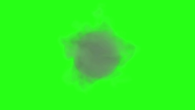 绿色屏幕上的3D动画。能量球的灰色火焰，能量的流动。万圣节的背景。灰色的流烟。能量球。视频的效果和过