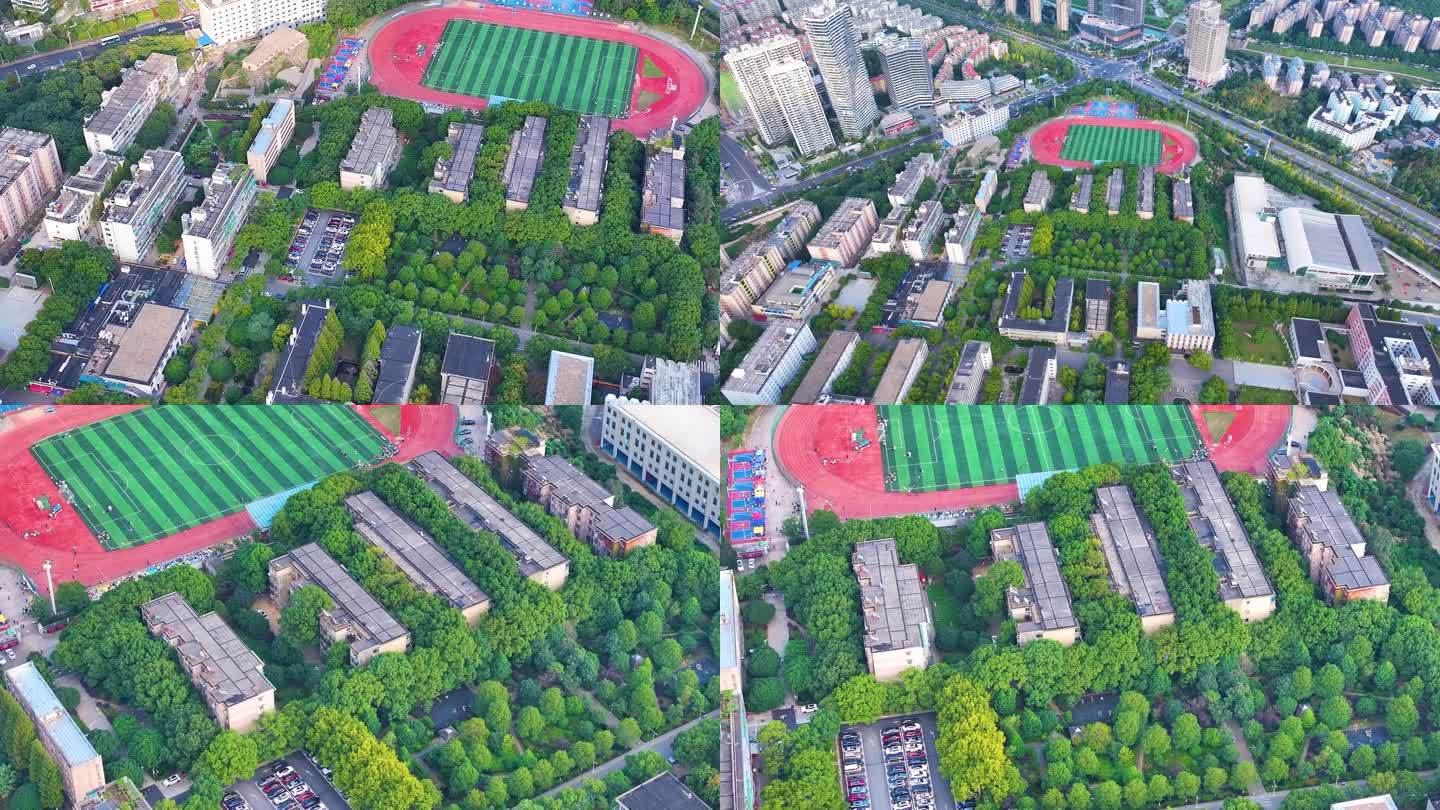 湖南财政经济学院航拍长沙市大学校园风景风