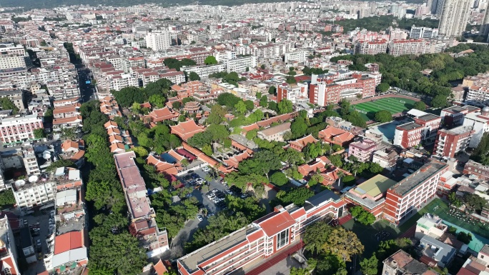 泉州承天寺航拍市区老城区鲤城区建筑风光