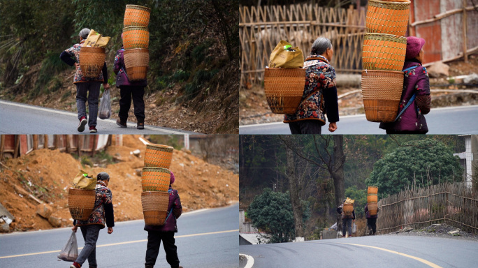 行人路人山里人农村乡下农村生活