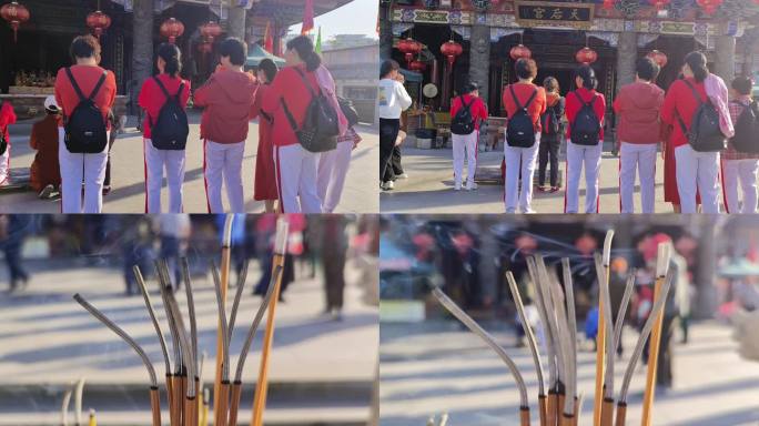 香火燃香烧香烧高香高香寺庙寺院道观神庙祠