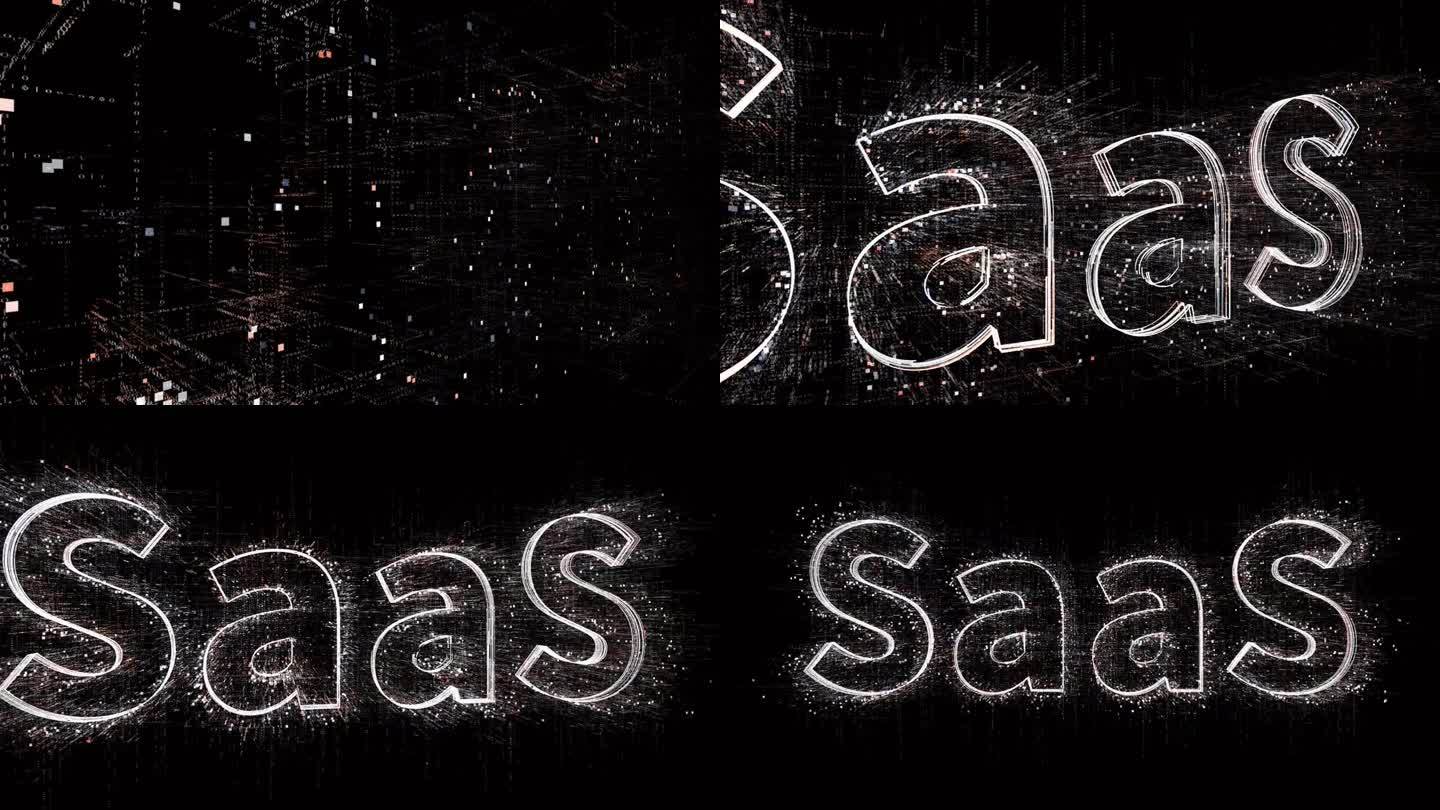 4k SAAS字，软件即服务，矩阵二进制计算机代码文本。