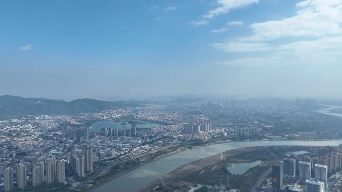 泉州鲤城区航拍泉州市区大景泉州晋江河流