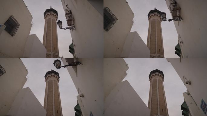 突尼斯麦地那老城Hammouda-Pacha清真寺的尖塔