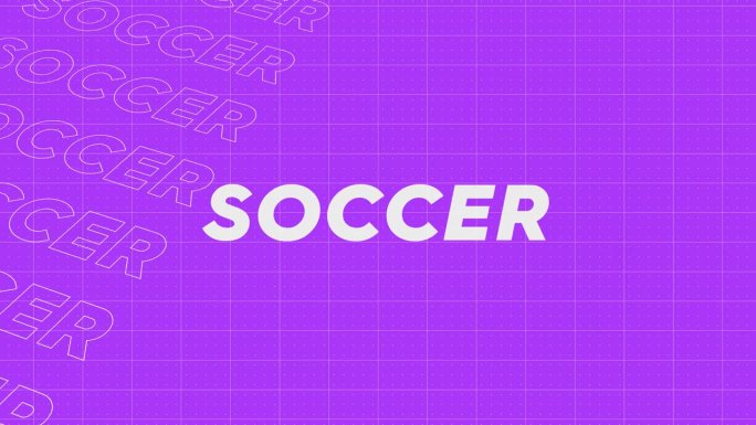 足球紫色促销标题页动态动画循环。行介绍流上吸引人的显示屏幕无缝背景卡。创意推广节目广播体育设计。
